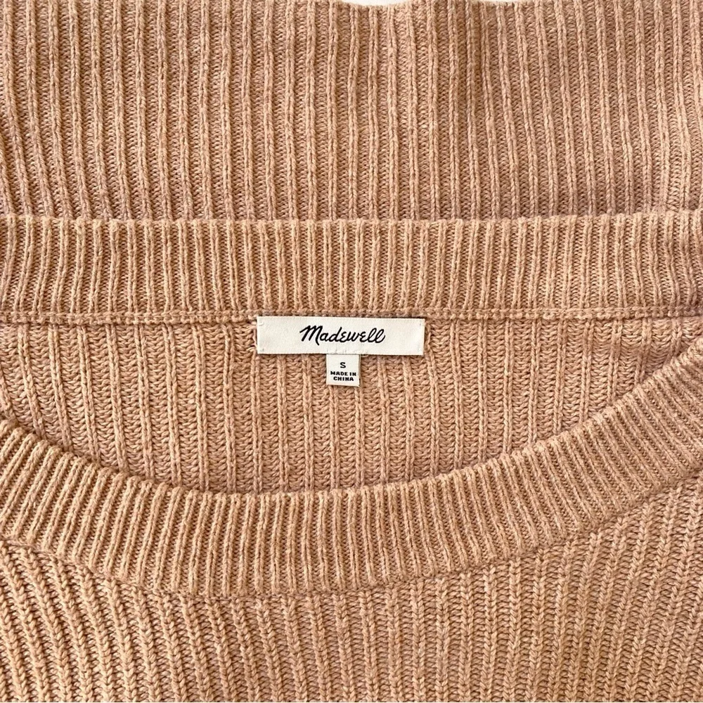 Madewell Ribbed Pocket Sweater in Camel Blush, Size S